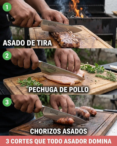 Cuchillo Acero Alemán 8 Pulgadas + Grabado Personalizado