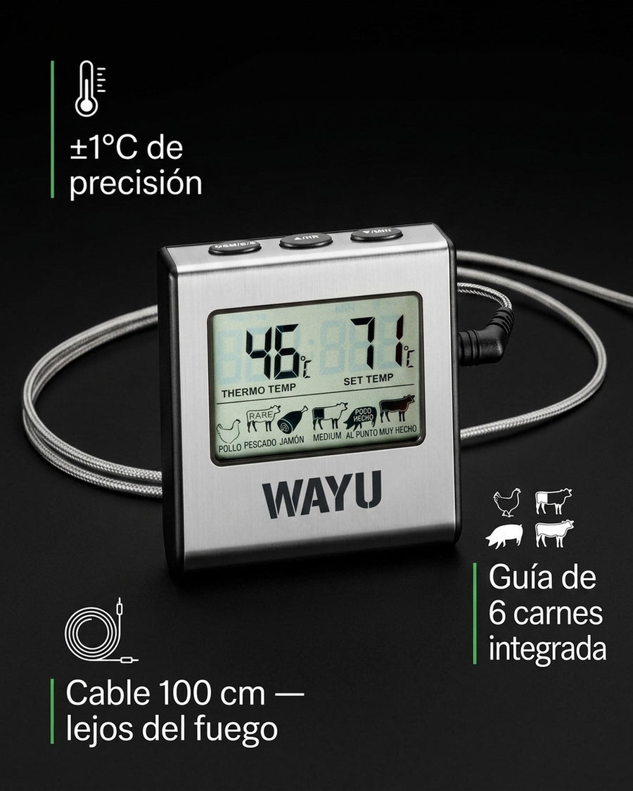 Termómetro Digital Para Carnes Wayu Asado Parrilla Ahumado