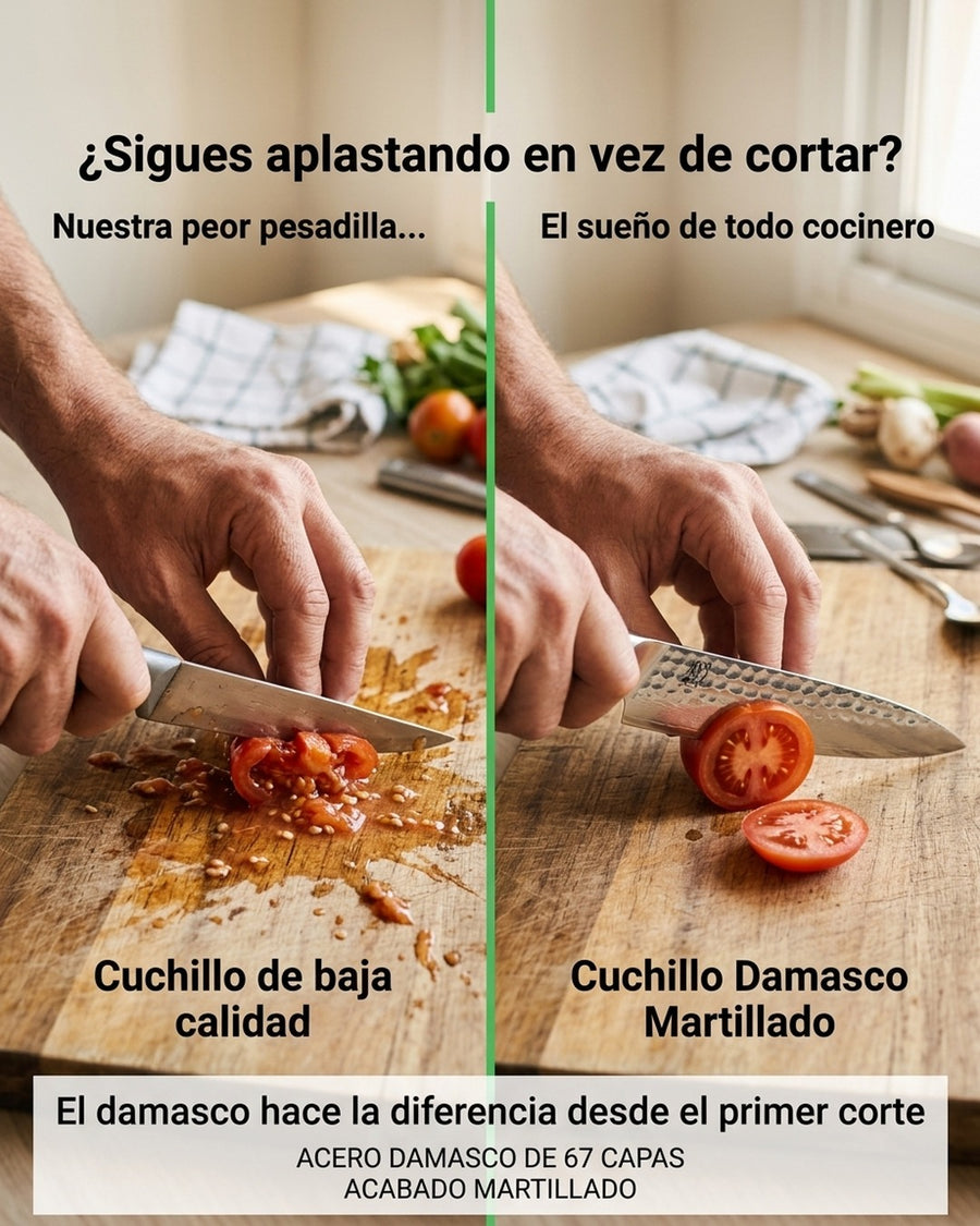 Cuchillo Acero Damasco Multiuso + Grabado Láser