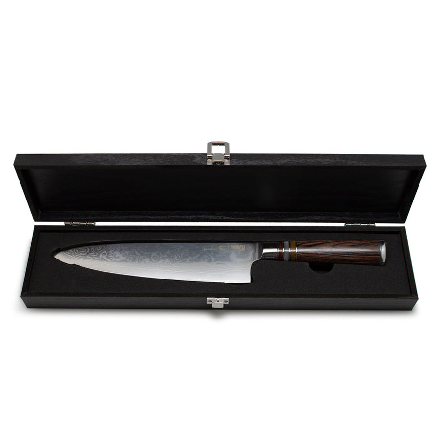 Cuchillo Acero Damasco Brown Wayu + Grabado Personalizado