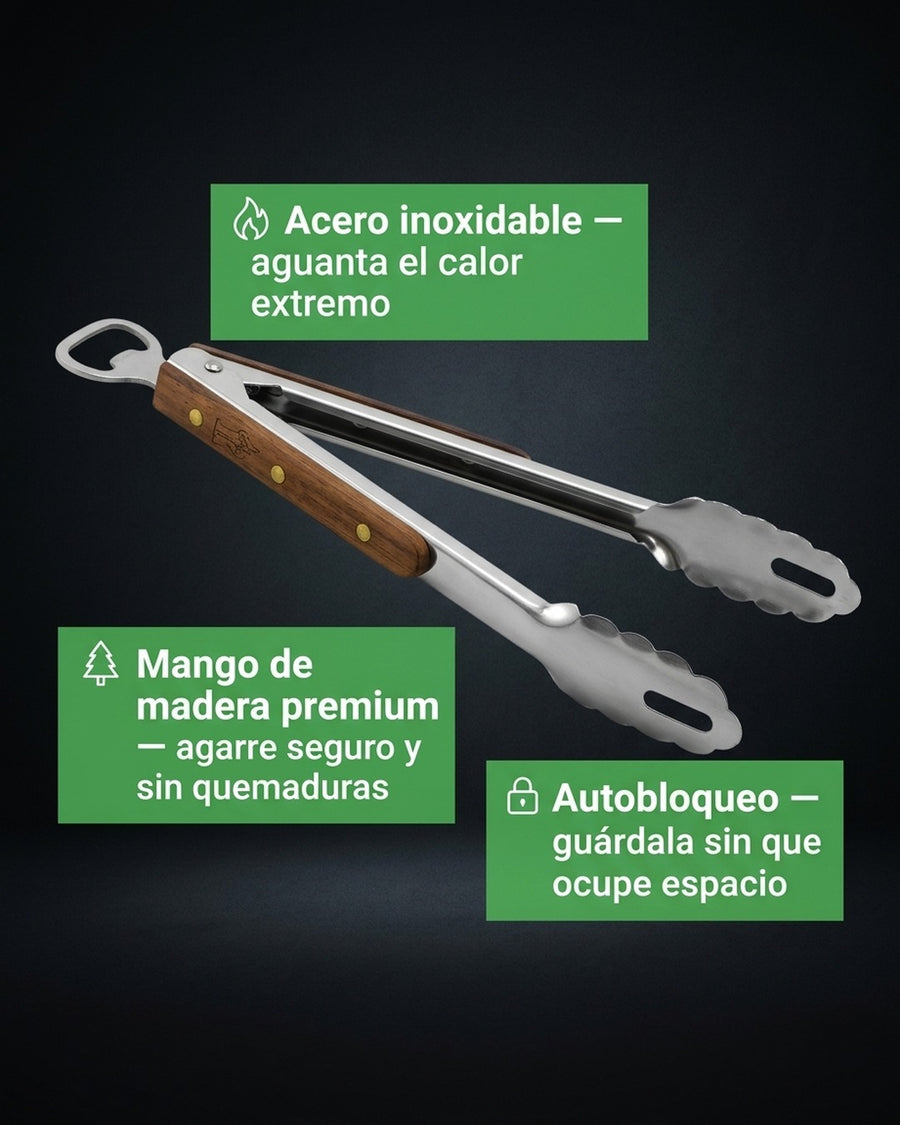 Pinzas Tenazas Premium Inoxidable + Destapador Kangkawe