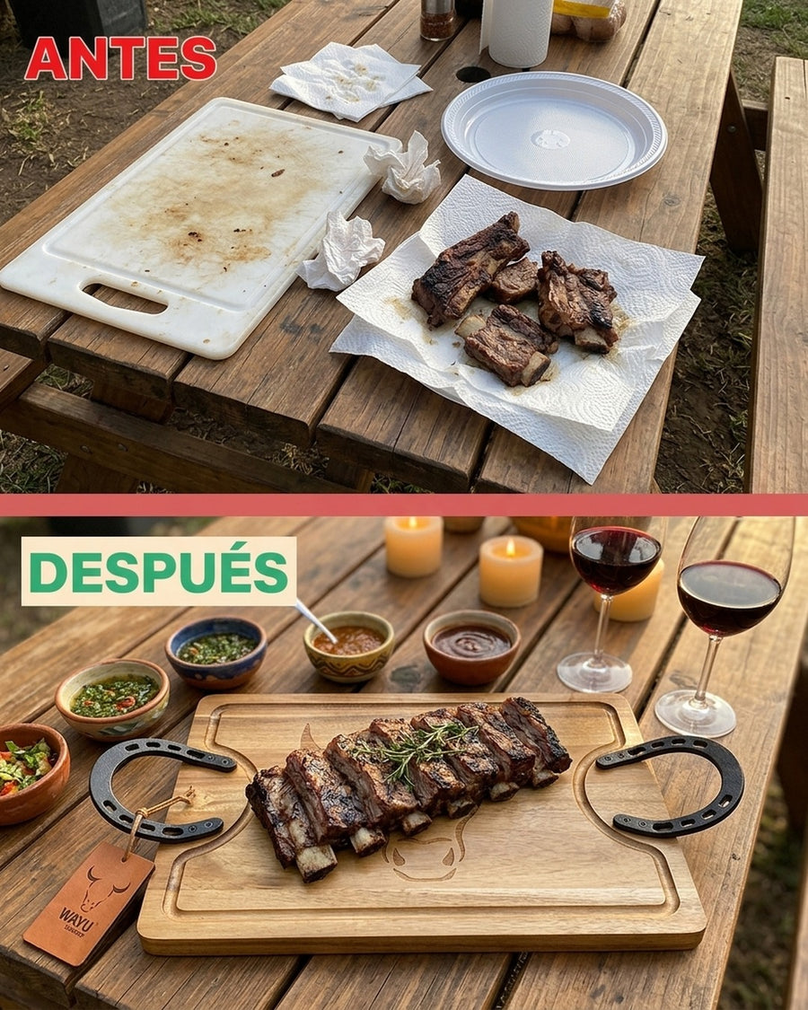 Tabla Para Picar Carne Picadillos Madera Premium Wayu Large + Grabado Personalizado