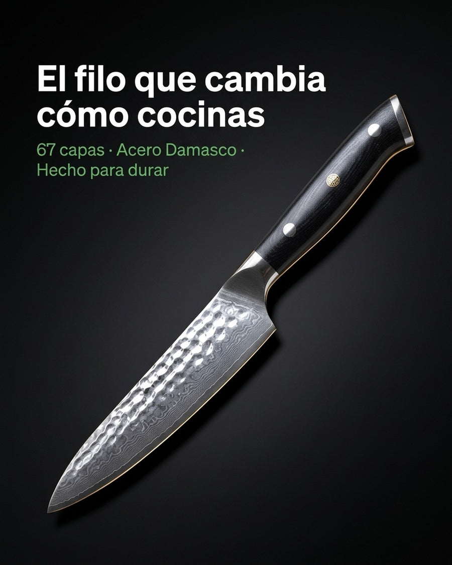 Cuchillo Acero Damasco Multiuso + Grabado Láser