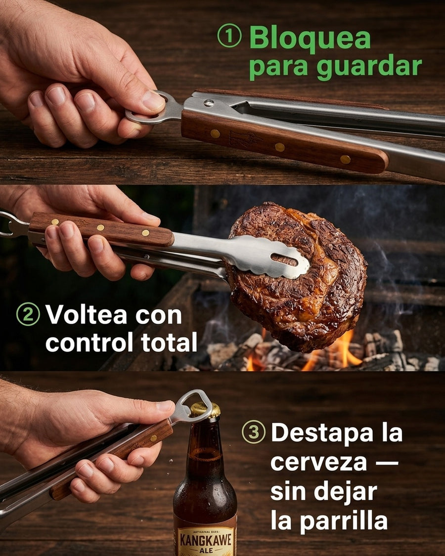 Pinzas Tenazas Premium Inoxidable + Destapador Kangkawe
