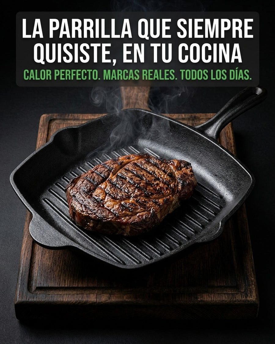 Sarten Cuadrado Asado Parrilla Cocina 26x26cm