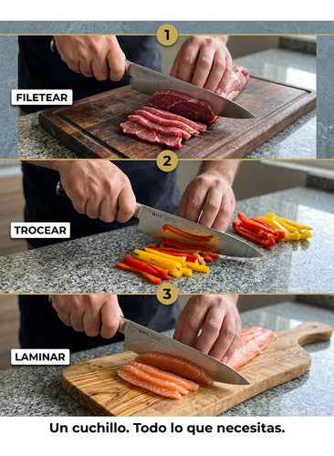 Cuchillo Acero Damasco Black Wayu + Grabado Láser Gratis Chile