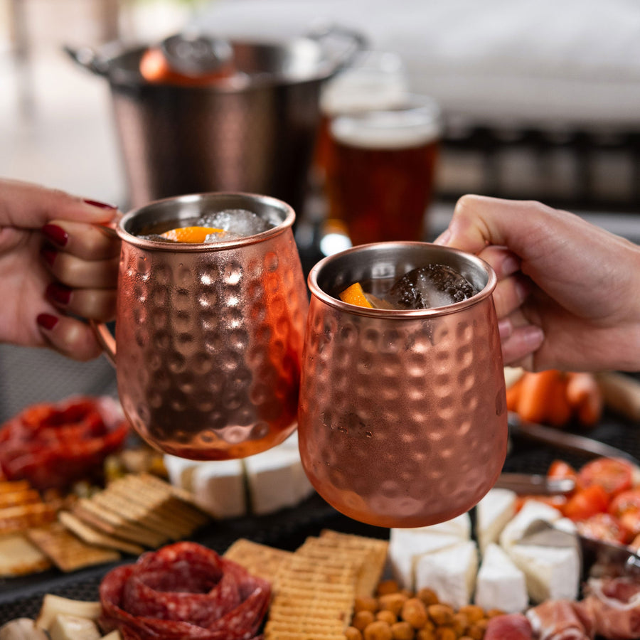 Set De 2 Mugs De Cobre Wayu Shine Tragos Moscow Mule Mojito + Grabado Personalizado