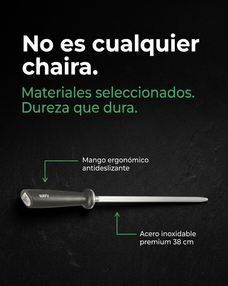 Chaira Astil Espada Afiladora Cuchillos Wayu Redonda Premium