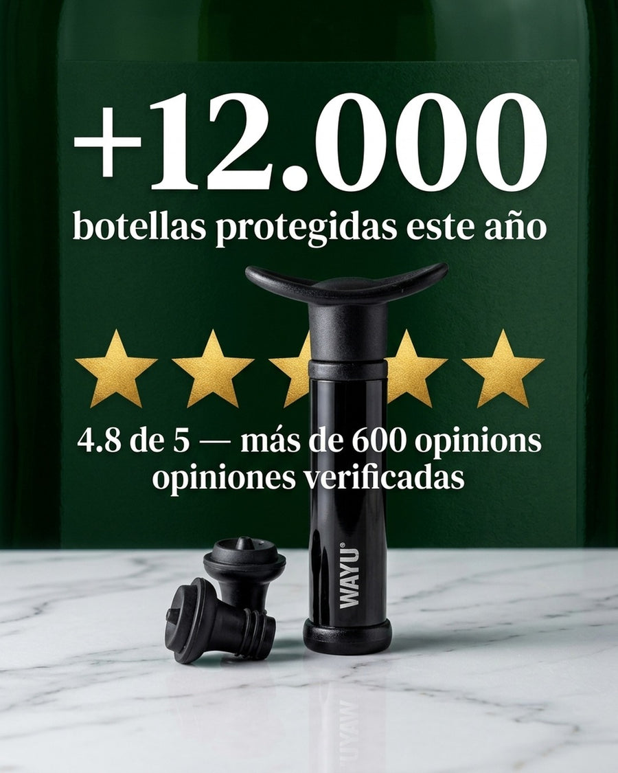 Set Sellador Bomba Vacio Vino Extractor Aire Wayu Premium