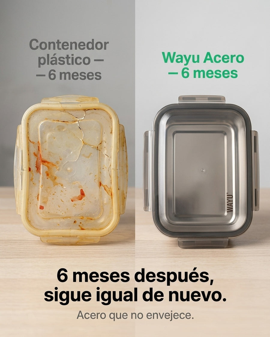 Contenedor Hermético Wayu Acero Microsafe 1.3 Lt Premium