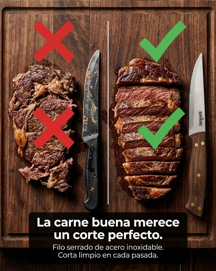 Set 4 Cuchillos Kangkawe Premium Parrilla Cocina Asado Bbq + Grabado Personalizado