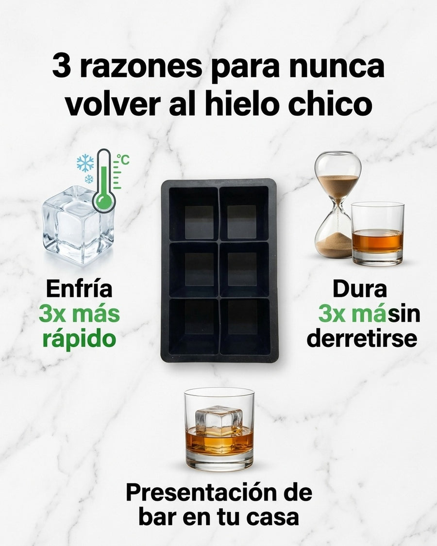 Cubetera 6 Cubos De Hielo Wayu Hielo Grande Premium Tragos