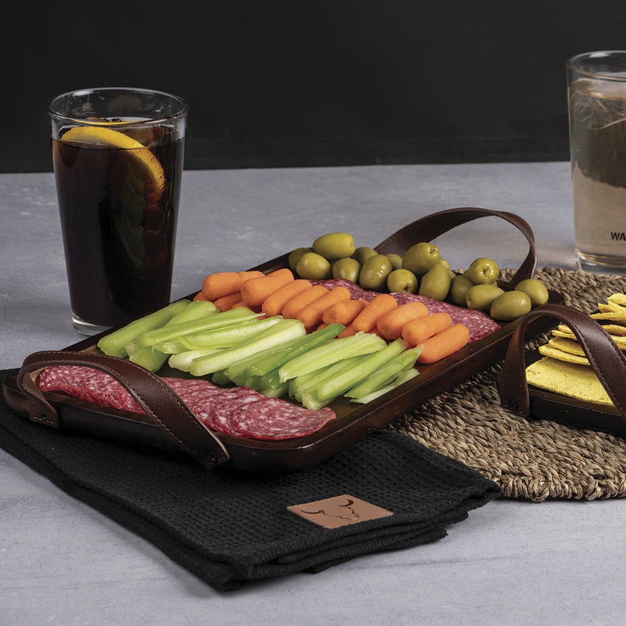 Bandeja de Acacia Aperitivo Wayu con Asas Asado