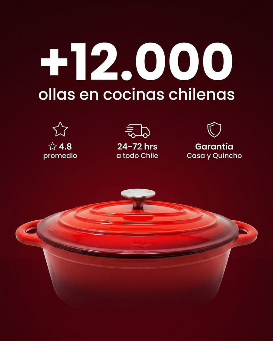 Olla Fierro Fundido Esmaltado 24cm Roja