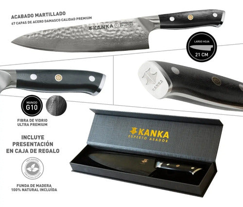 Cuchillo Acero Damasco Multiuso + Grabado Láser