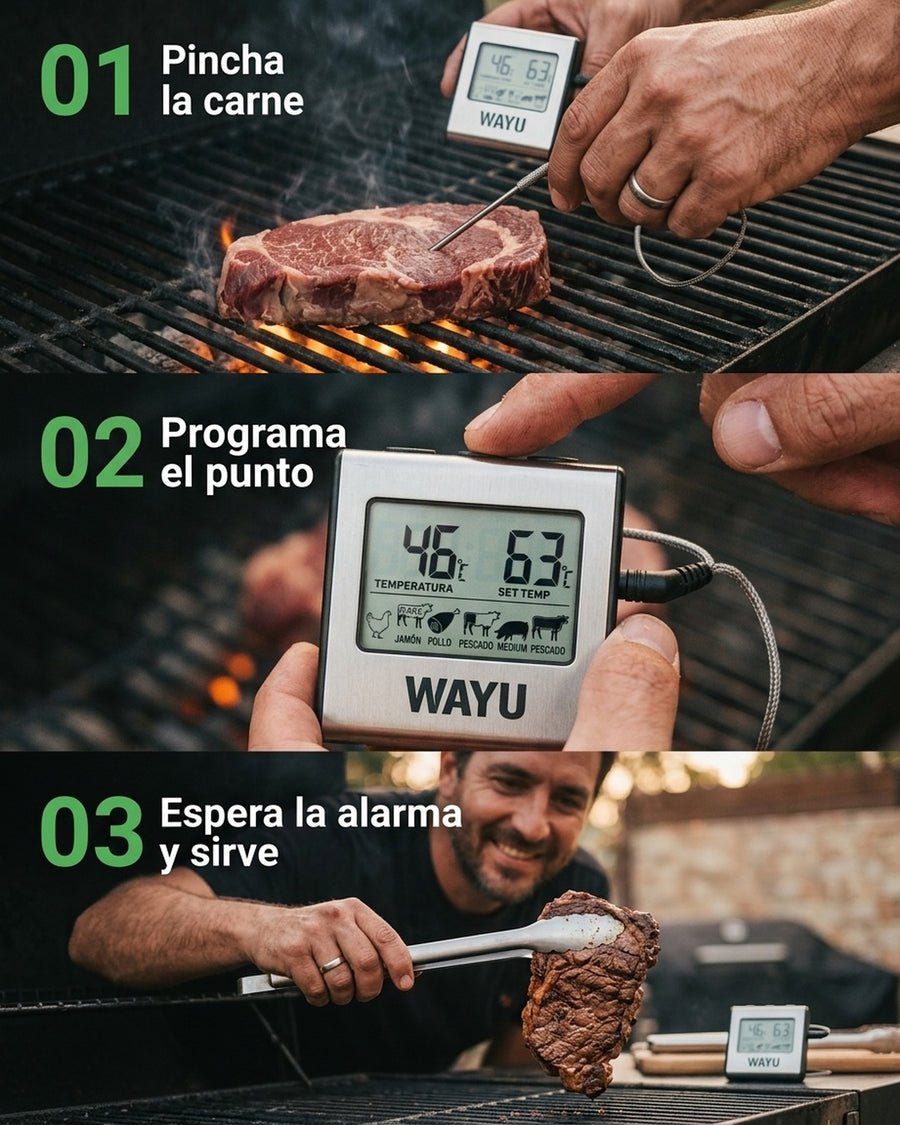 Termómetro Digital Para Carnes Wayu Asado Parrilla Ahumado