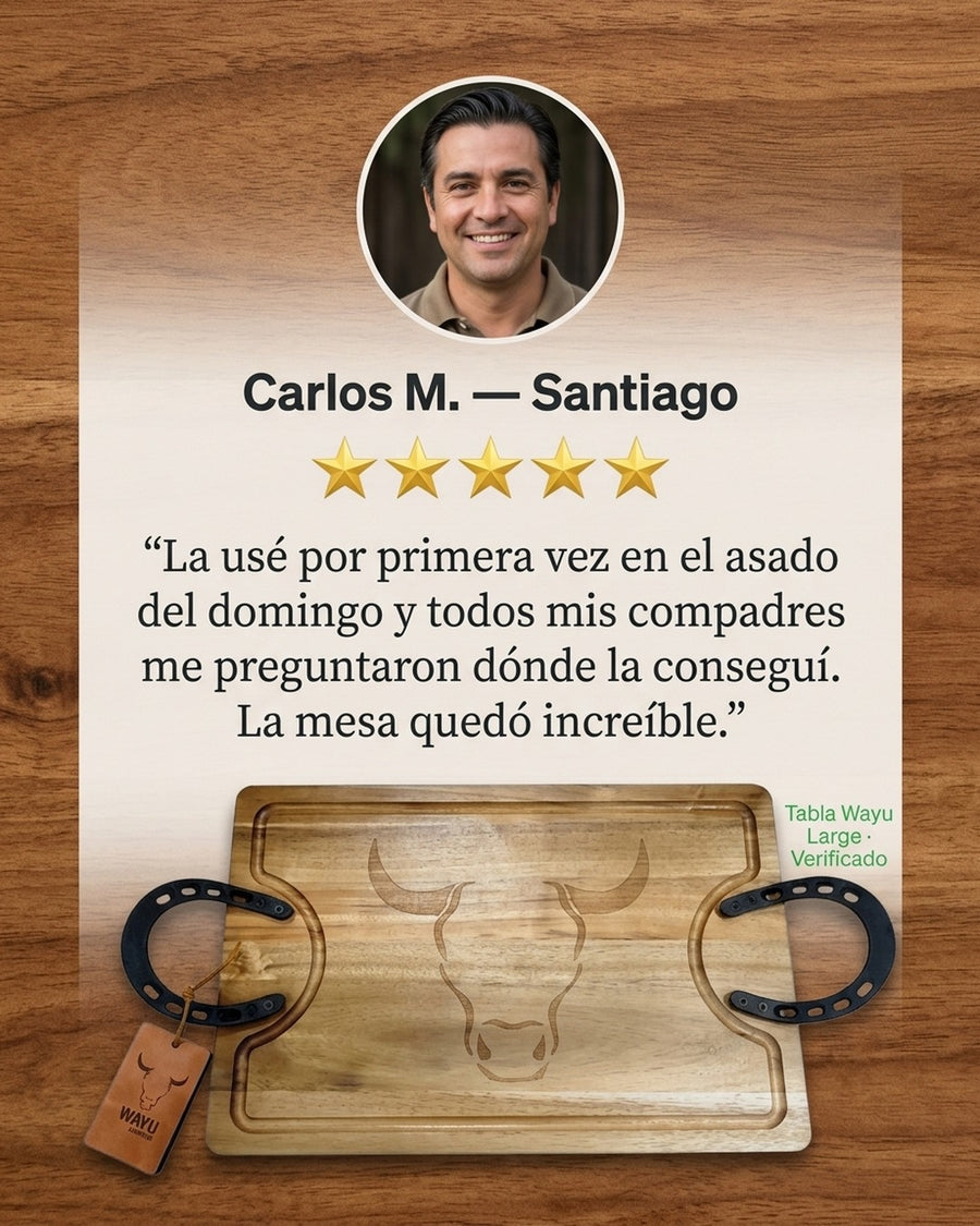 Tabla Para Picar Carne Picadillos Madera Premium Wayu Large + Grabado Personalizado