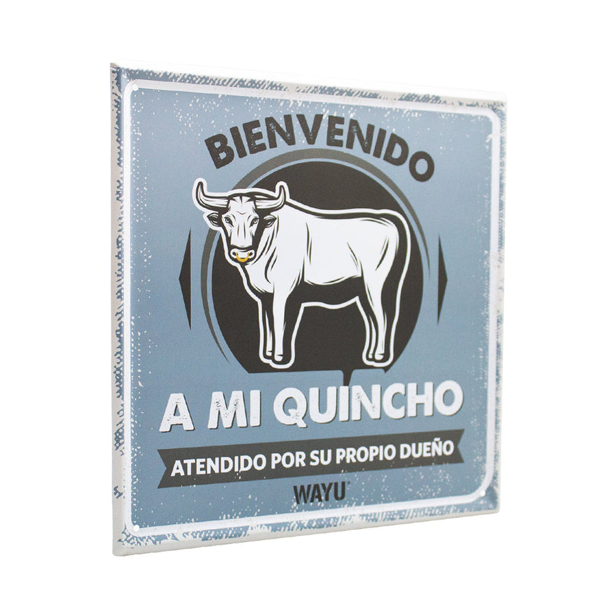 Cuadro Bar Metálico Wayu 25x25 Mi Quincho Parrilla Bbq