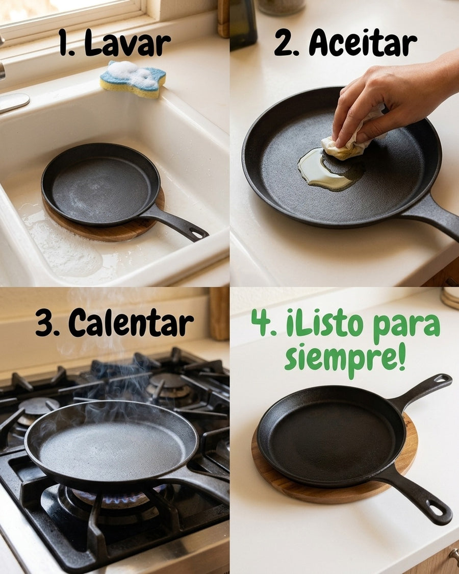 Sartén Ovalado Wayu Hierro Fundido Con Base Madera Fierro