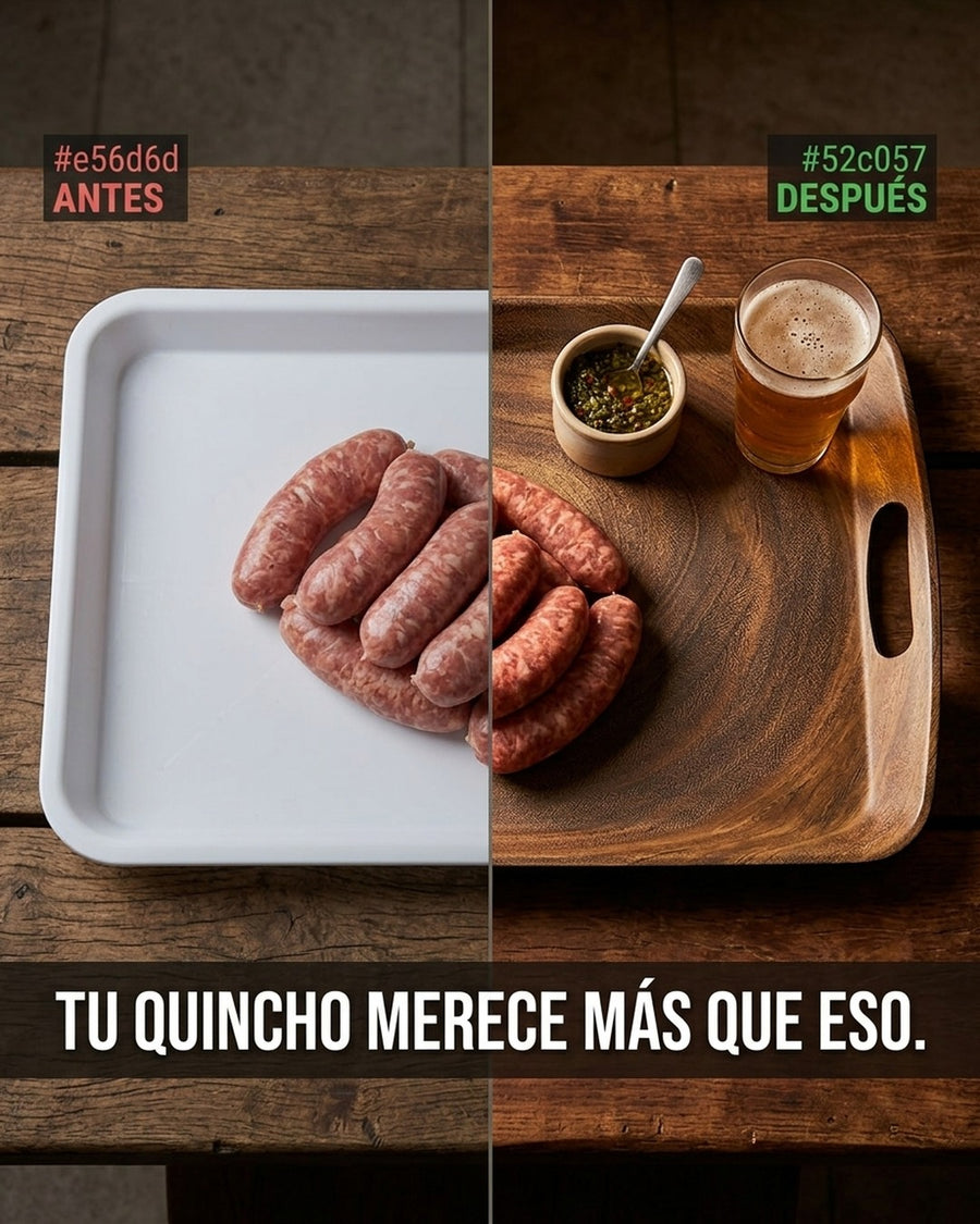 Bandeja Bamboo Wayu 46x31cm Asado Parrilla Cocina Quincho