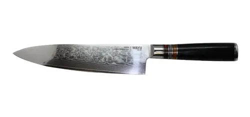 Cuchillo Acero Damasco Black Wayu + Grabado Láser Gratis Chile