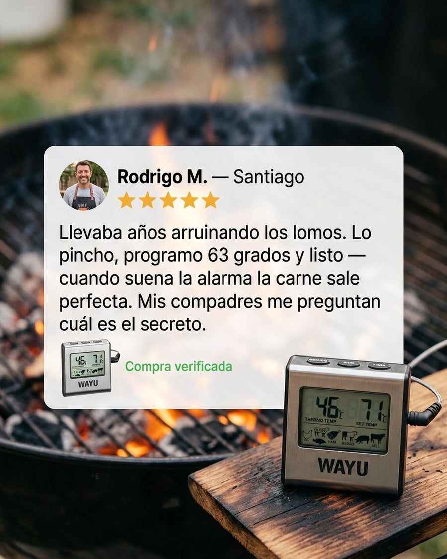 Termómetro Digital Para Carnes Wayu Asado Parrilla Ahumado