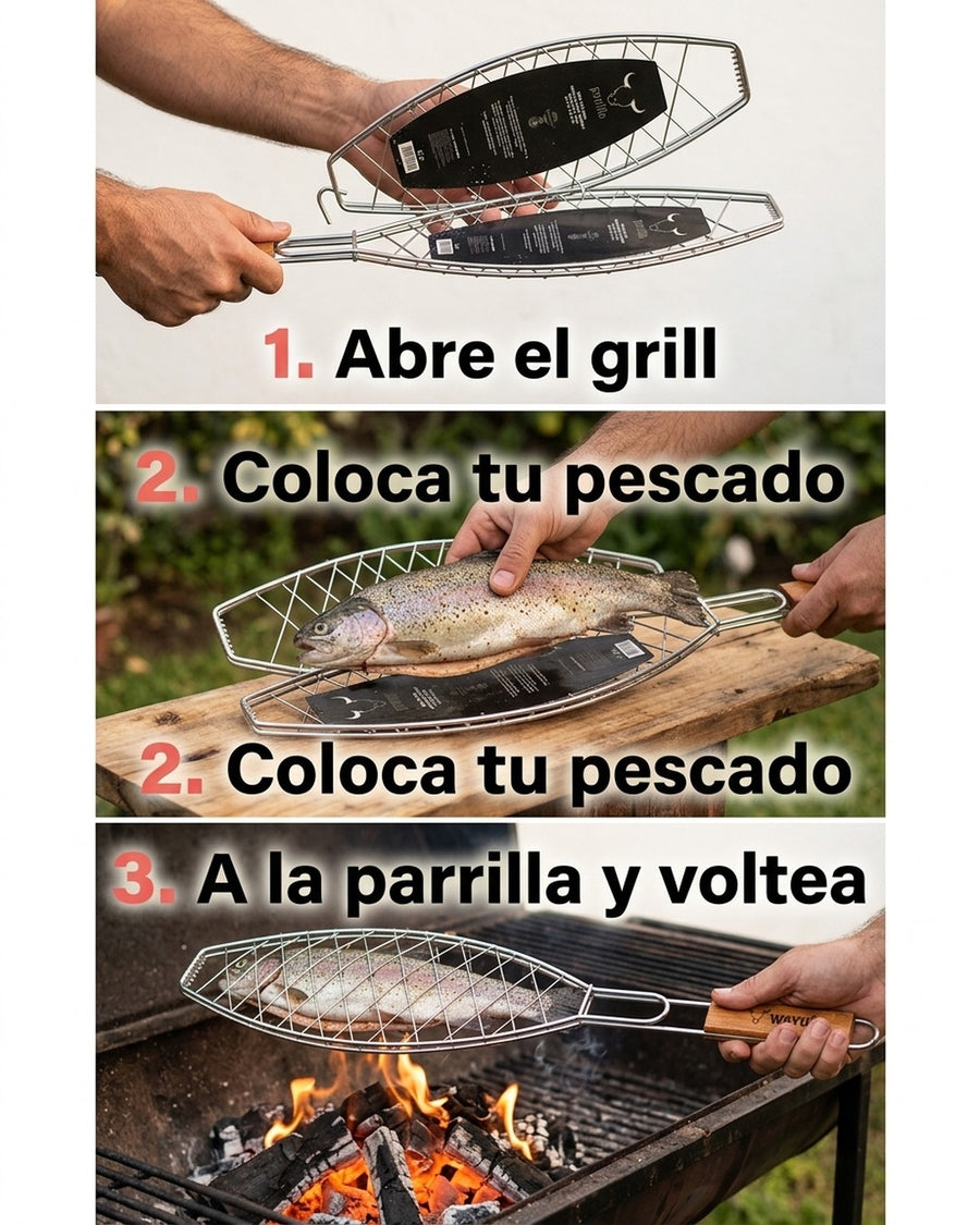 Grill Para Pescado Wayu Cocina Asado Parrilla Bbq