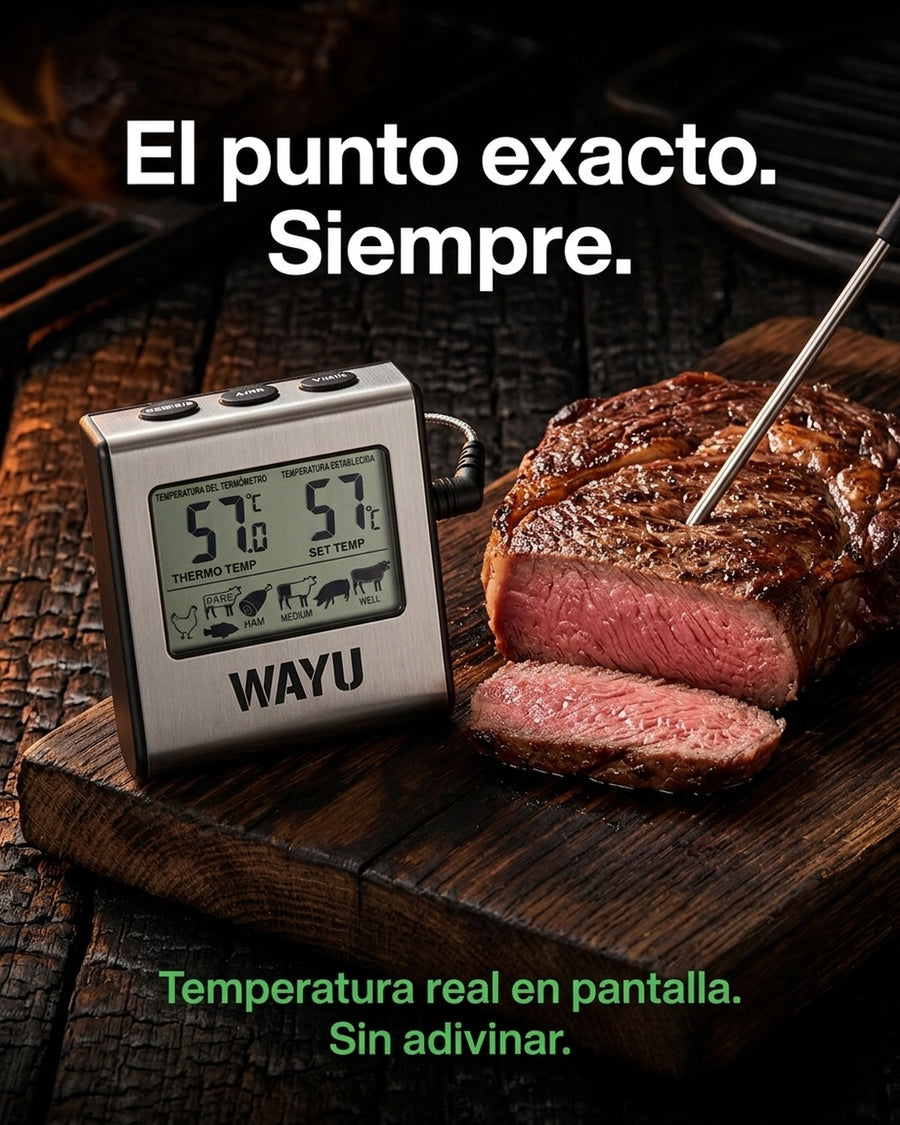Termómetro Digital Para Carnes Wayu Asado Parrilla Ahumado