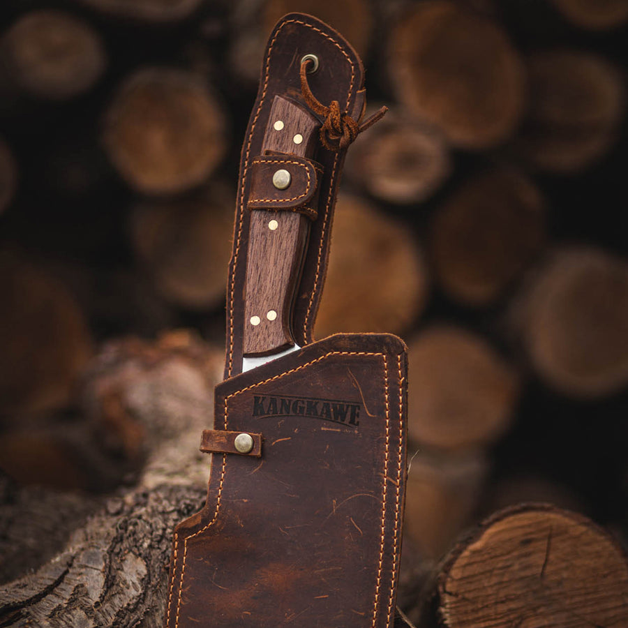 Cuchillo Riñihue Kangkawe Con Funda Cuero + Grabado Personalizado