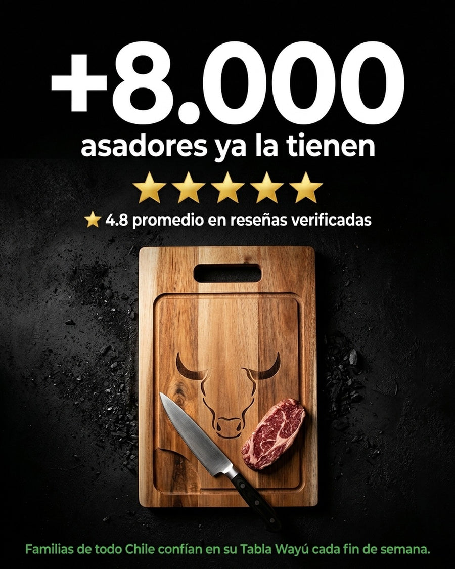 Tabla De Cortar Picar Carne 45cm Wayu + Grabado Personalizado