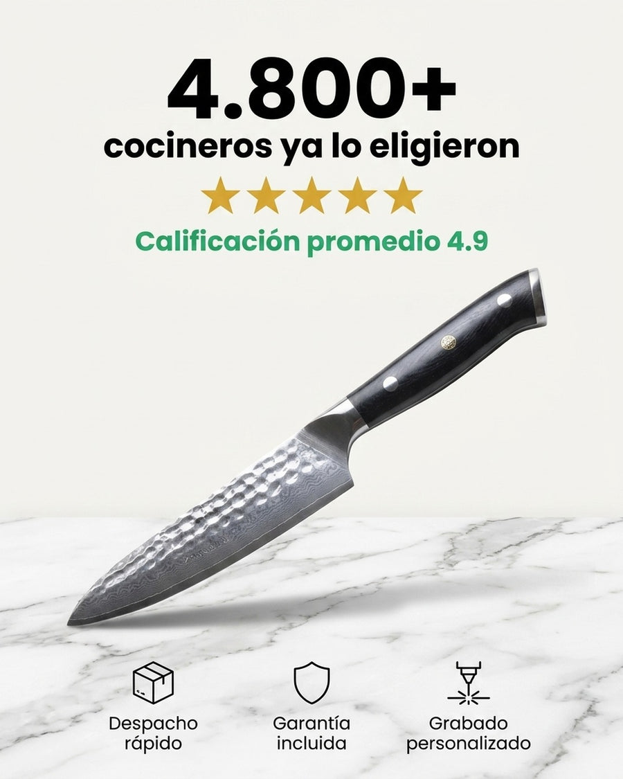Cuchillo Acero Damasco Multiuso + Grabado Láser