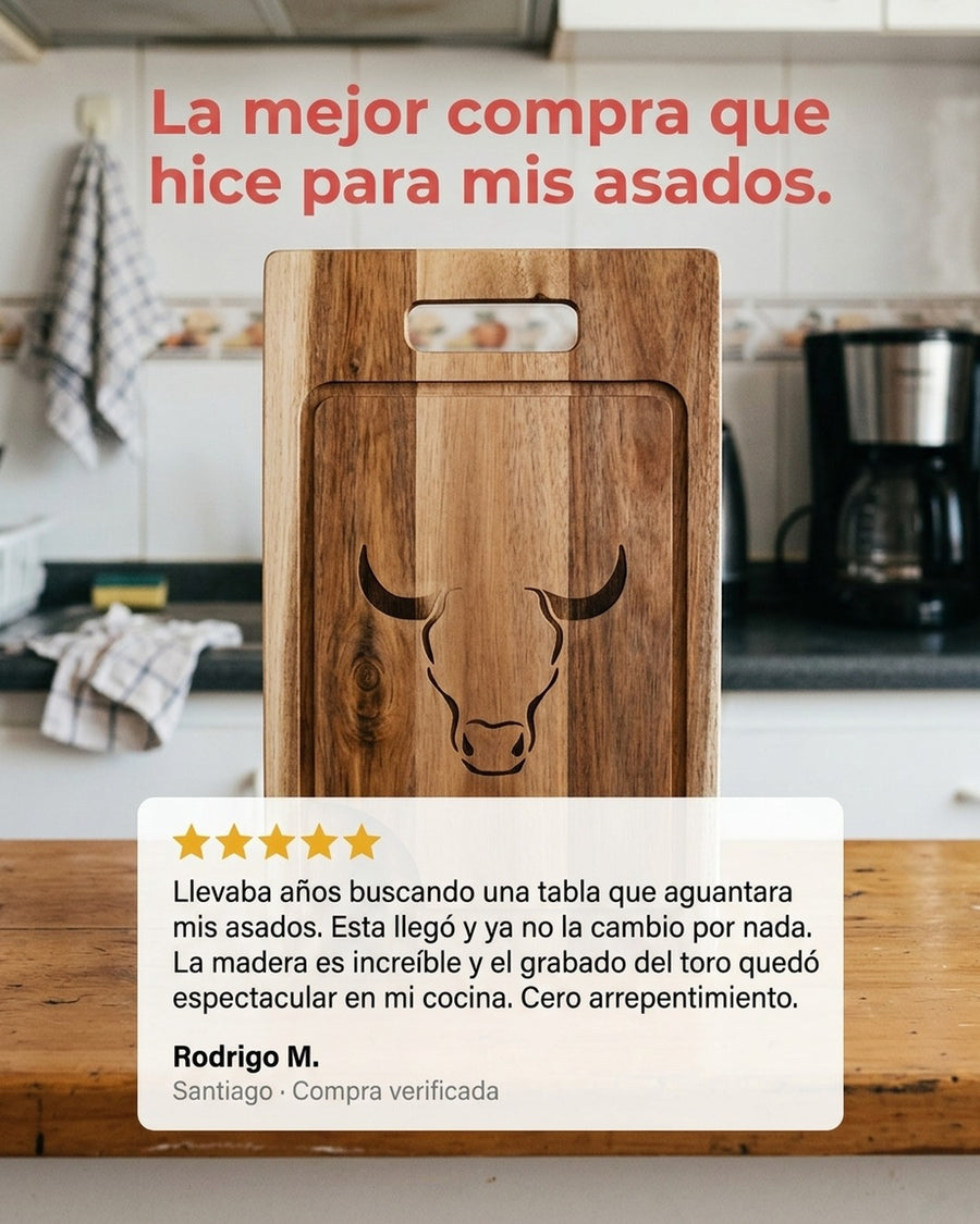 Tabla De Cortar Picar Carne 50cm Wayu + Grabado Personalizado