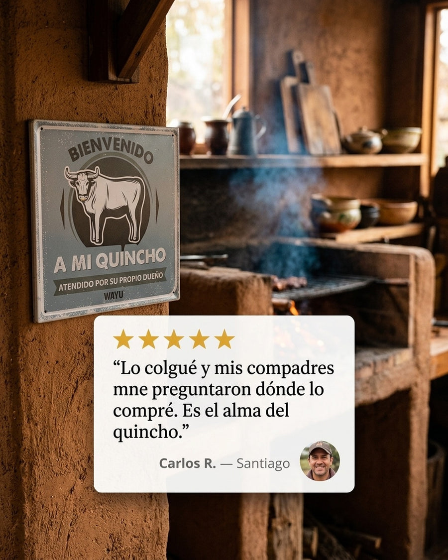 Cuadro Bar Metálico Wayu 25x25 Mi Quincho Parrilla Bbq