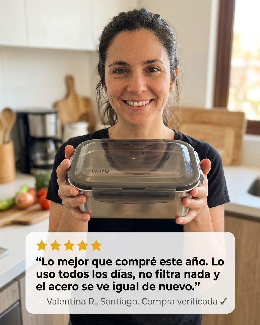 Contenedor Hermético Wayu Acero Microsafe 1.3 Lt Premium