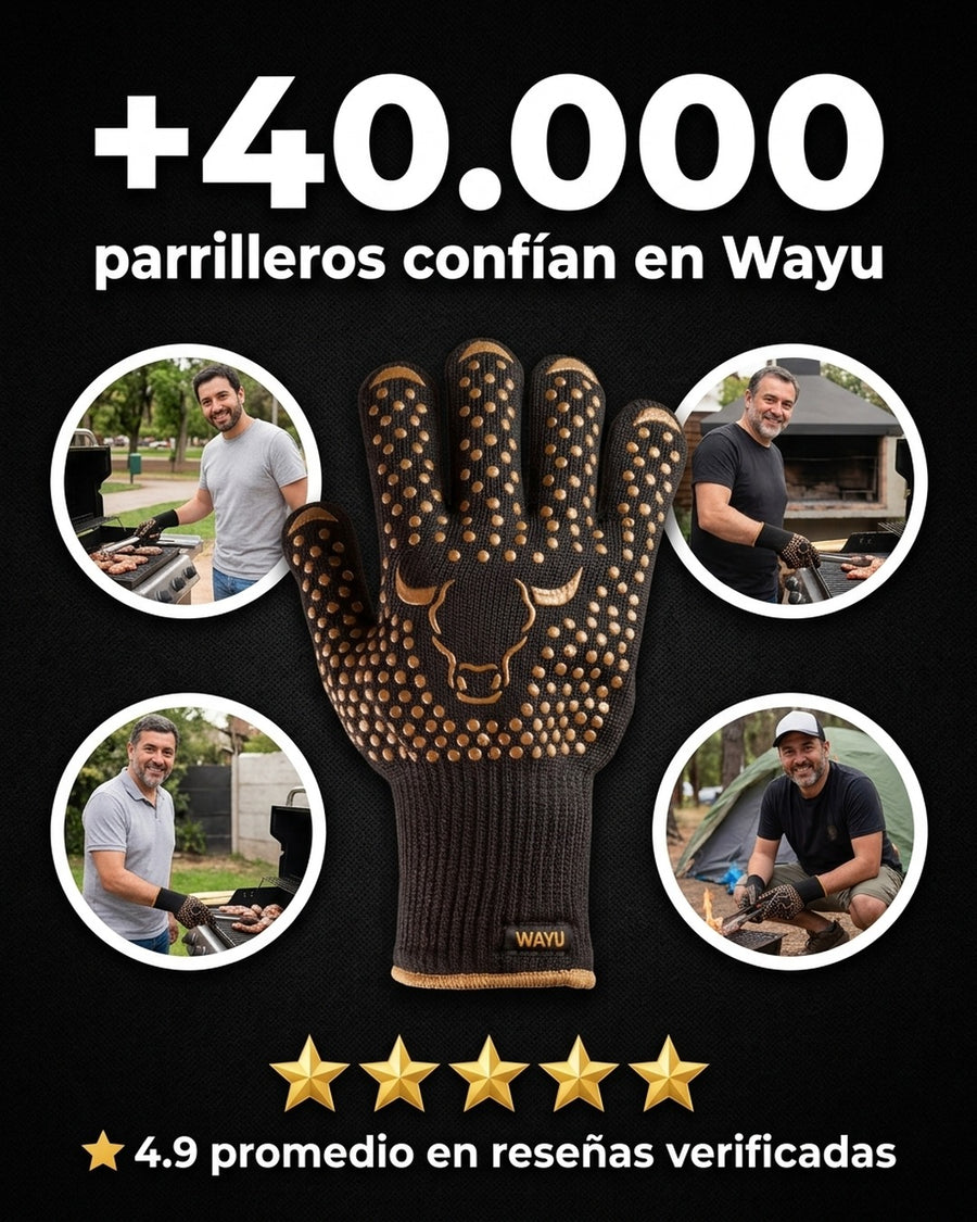 Guante Parrillero Wayu Alta Temperatura 500°C - Aramida y Silicona Chile