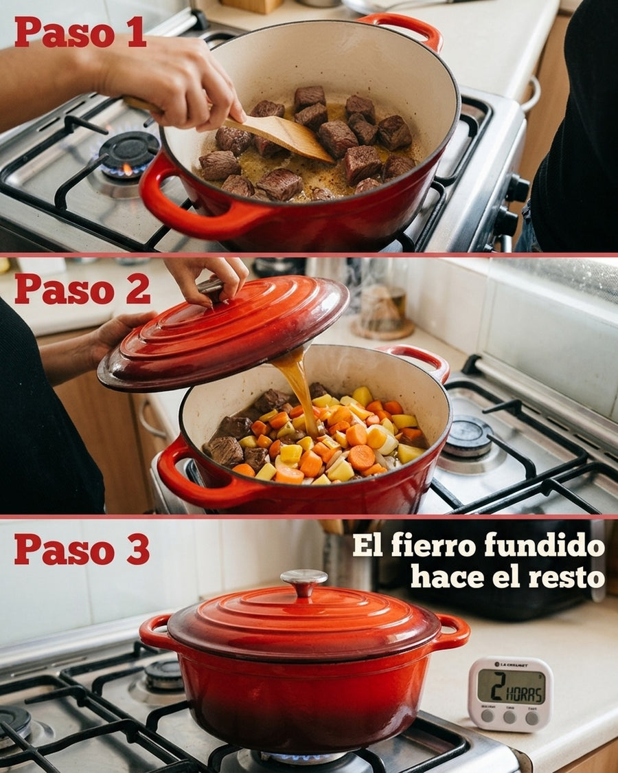 Olla Fierro Fundido Esmaltado 26cm Roja