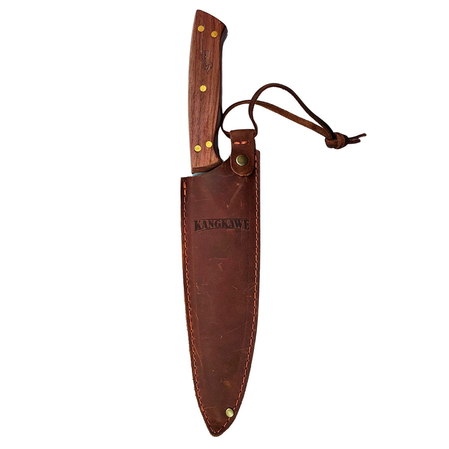 Cuchillo Parrillero + Funda Cuero + Grabado Personalizado