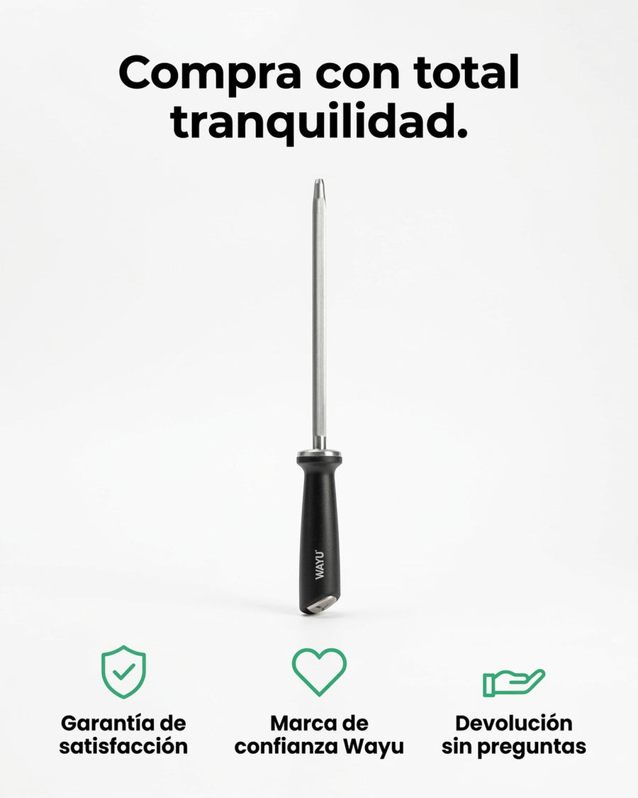 Chaira Astil Espada Afiladora Cuchillos Wayu Redonda Premium