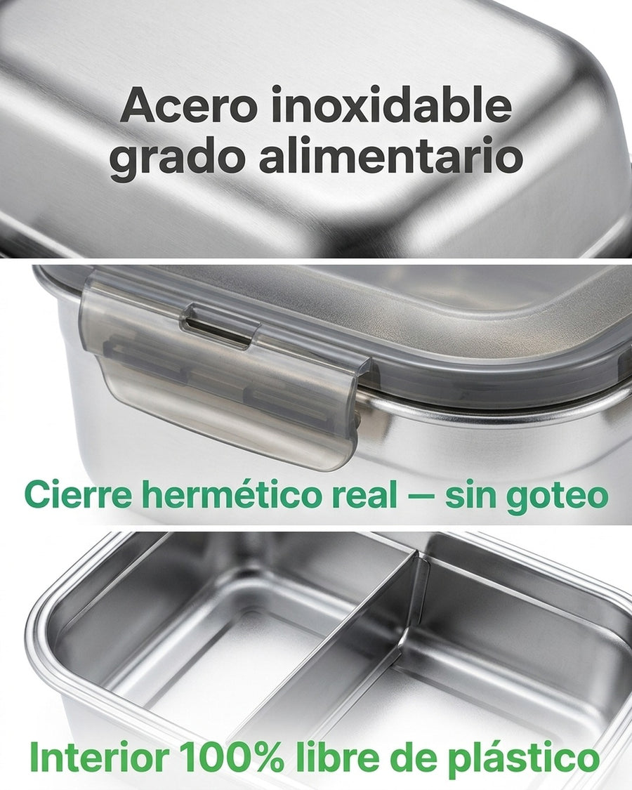 Contenedor Hermético Wayu Acero Microsafe 650ml Premium