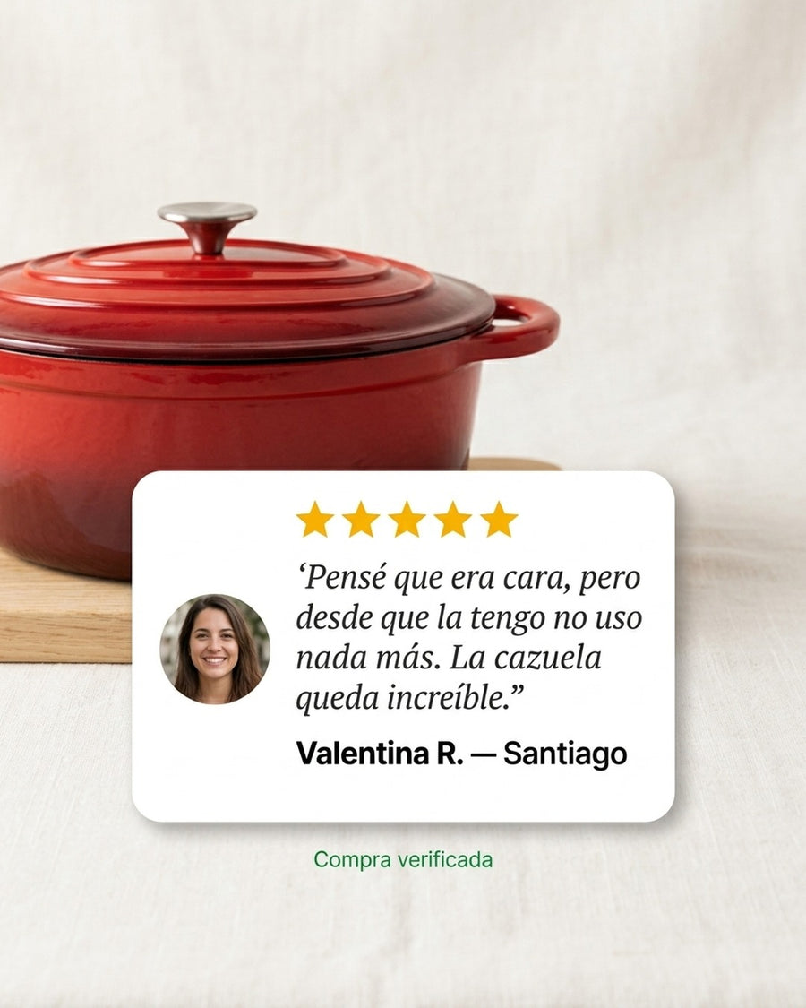 Olla Fierro Fundido Esmaltado 24cm Roja