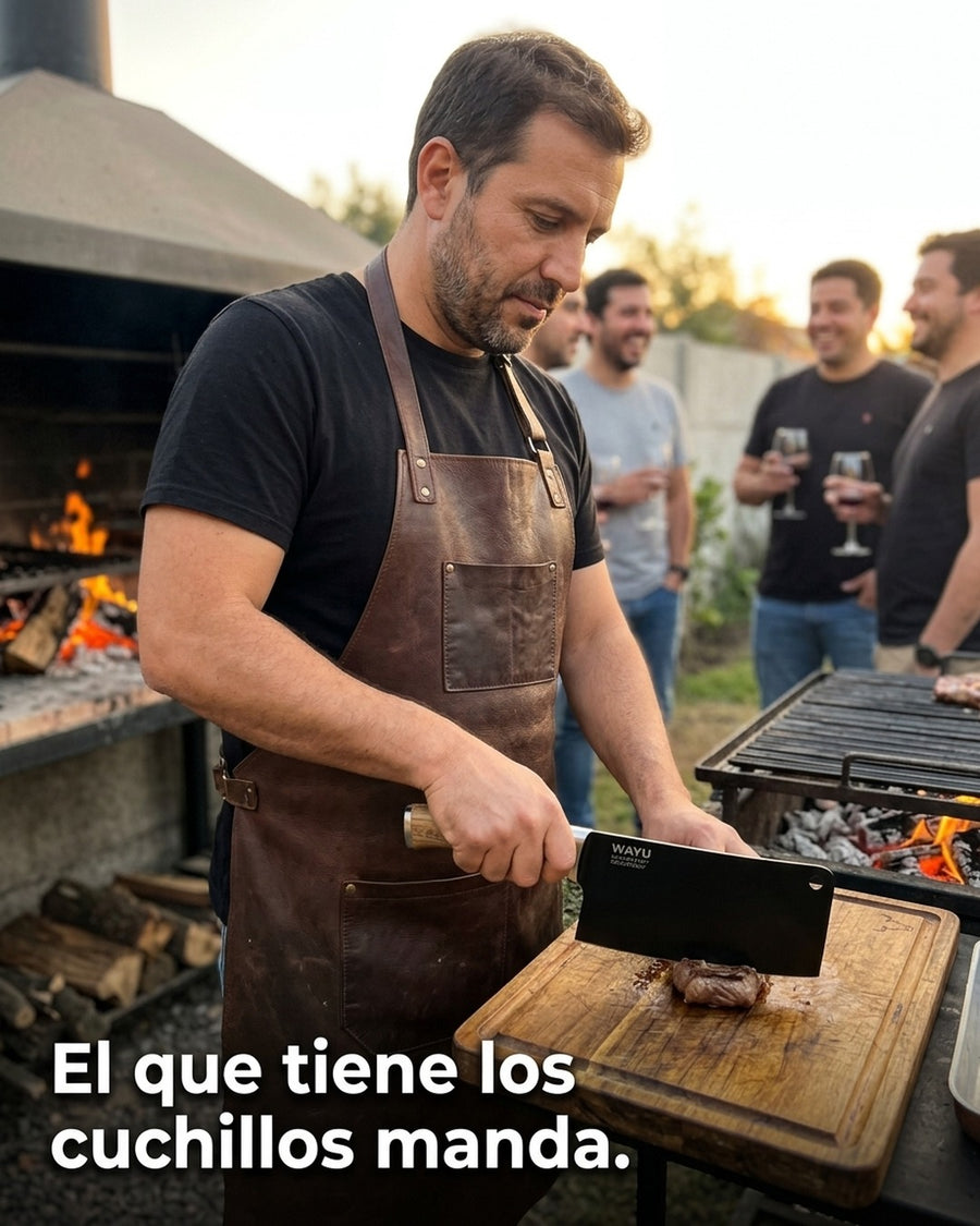 Block Magnético 3 Cuchillos Wayu Premium Limited Cocina Bbq + Grabado Personalizado