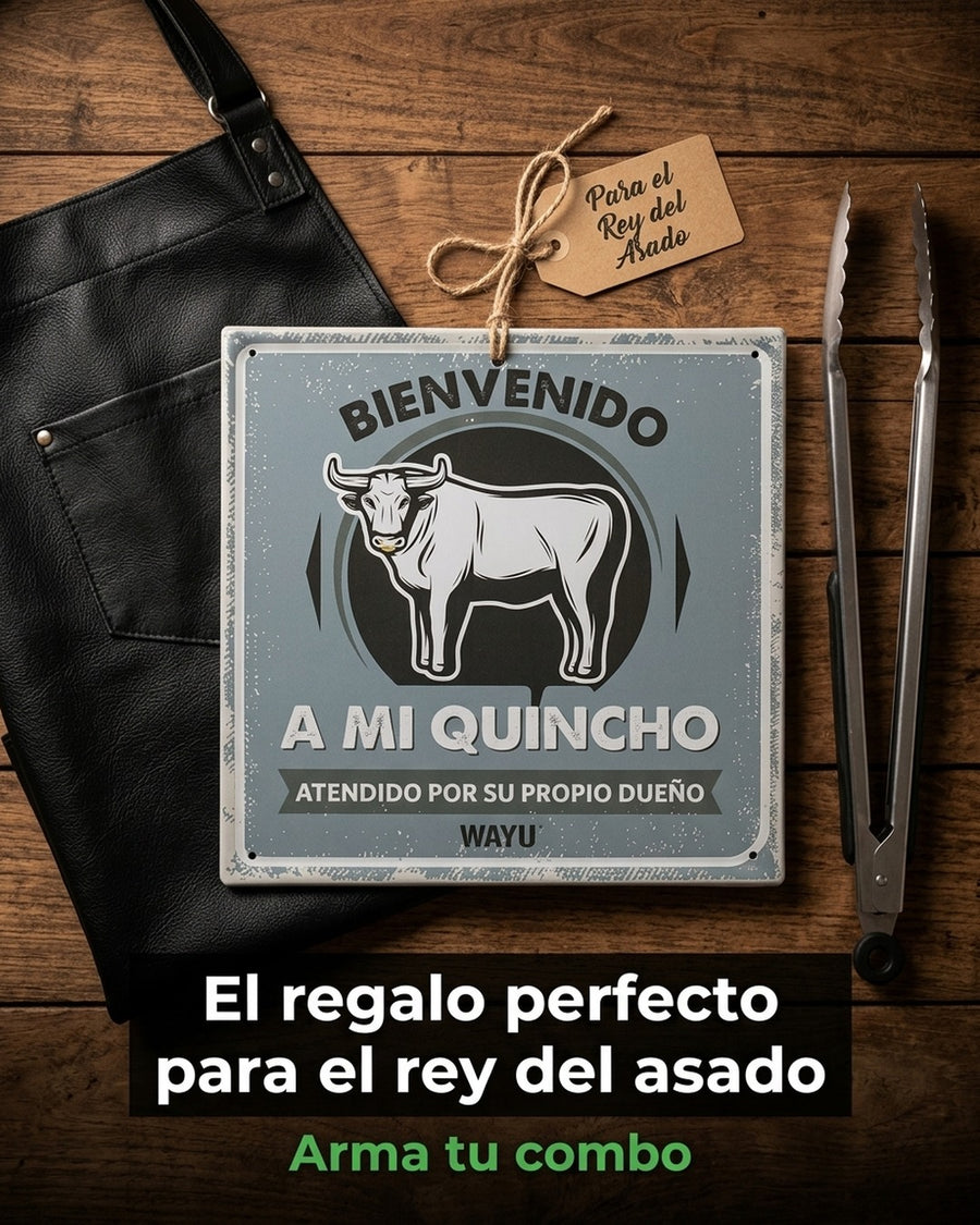 Cuadro Bar Metálico Wayu 25x25 Mi Quincho Parrilla Bbq