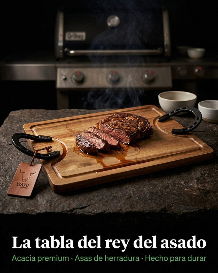 Tabla Para Picar Carne Picadillos Madera Premium Wayu Large + Grabado Personalizado
