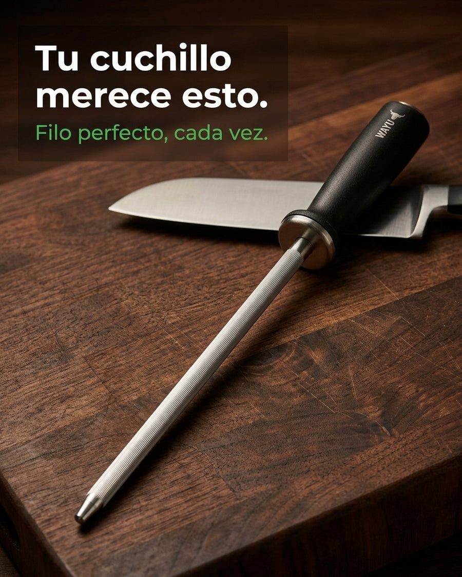 Chaira Astil Espada Afiladora Cuchillos Wayu Redonda Premium