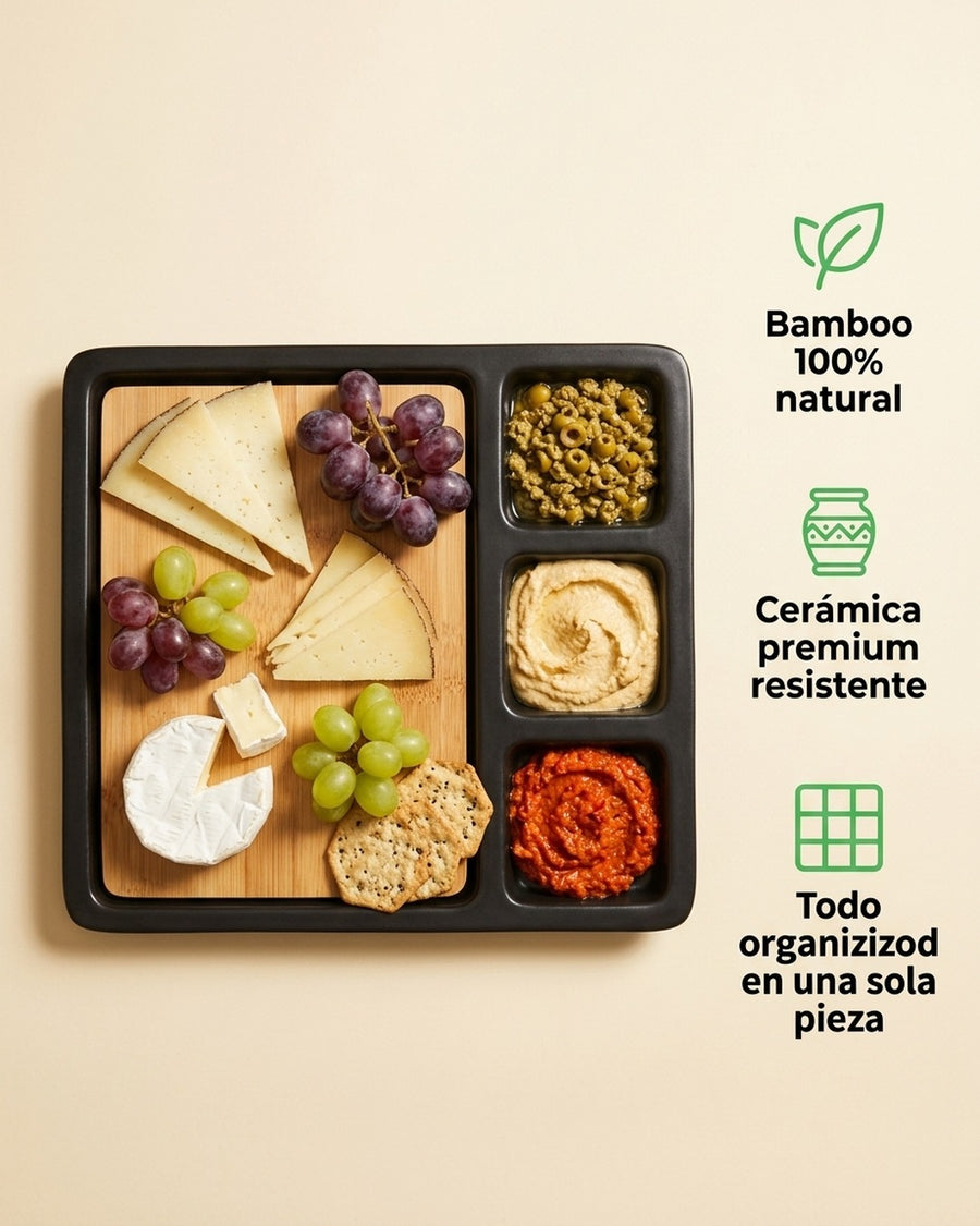 Bandeja De Aperitivo Bamboo Y Cerámica Wayu Coctail