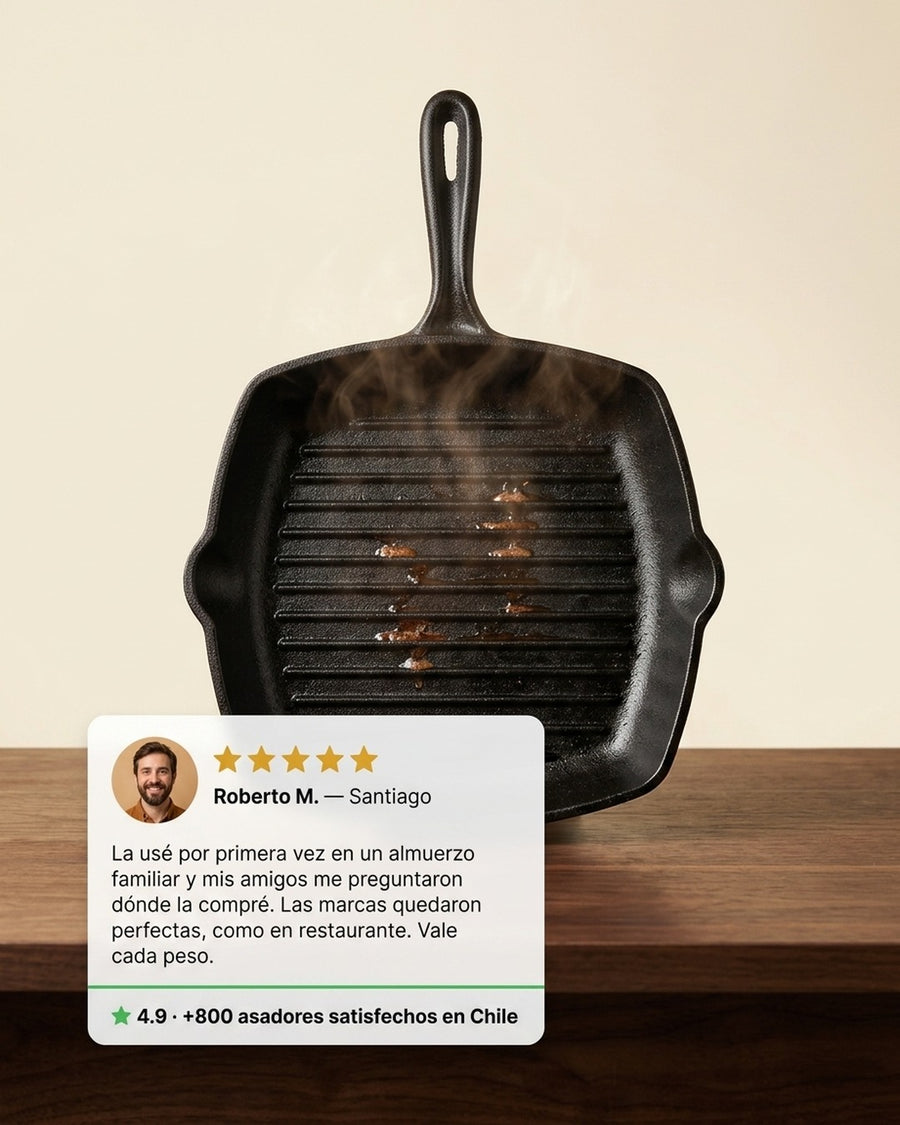 Sarten Cuadrado Asado Parrilla Cocina 26x26cm