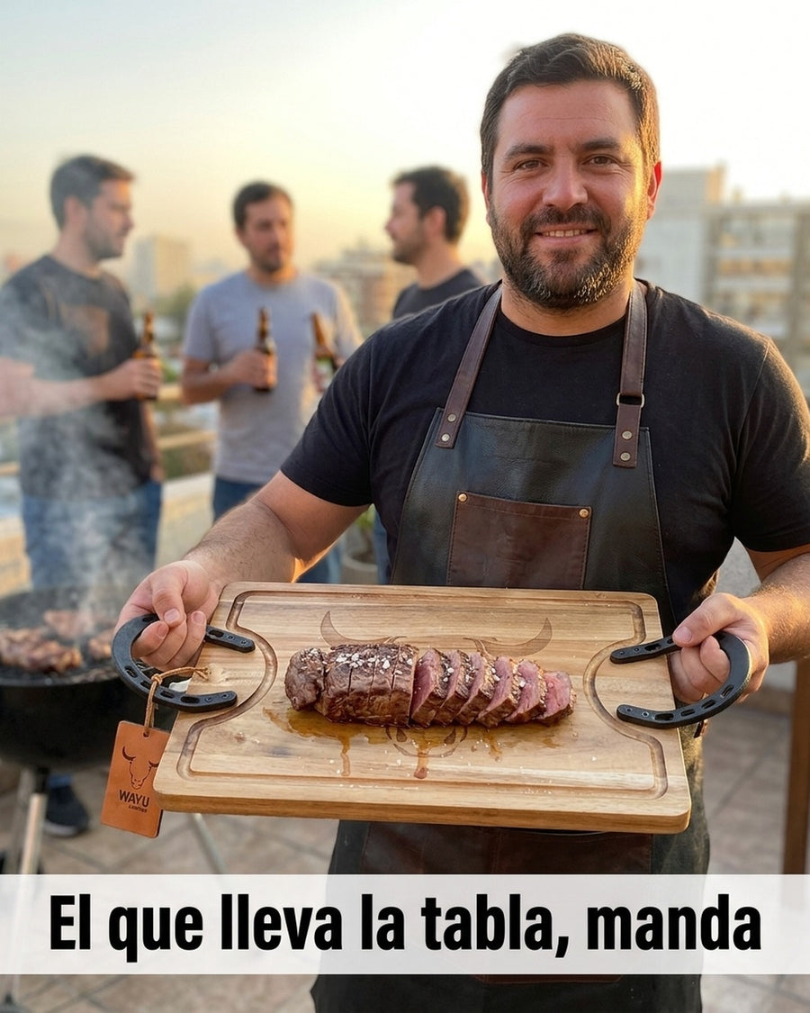 Tabla Para Picar Carne Picadillos Madera Premium Wayu Large + Grabado Personalizado