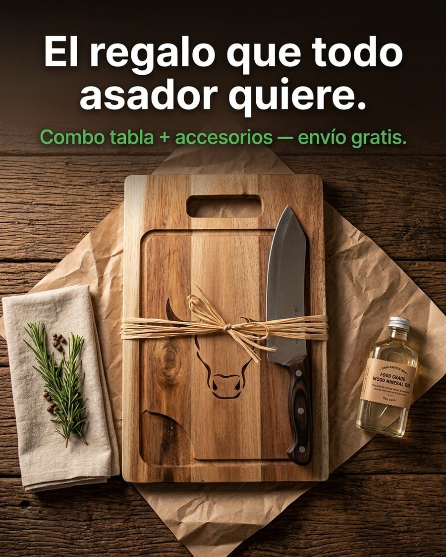 Tabla De Cortar Picar Carne 45cm Wayu + Grabado Personalizado