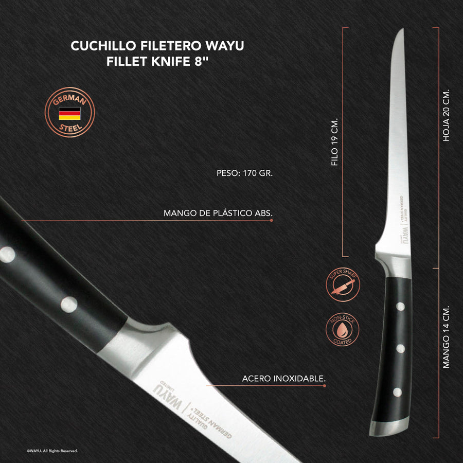 Cuchillo Filetero Wayu + Grabado Personalizado