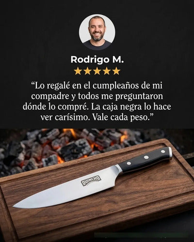 Cuchillo Acero Alemán 8 Pulgadas + Grabado Personalizado